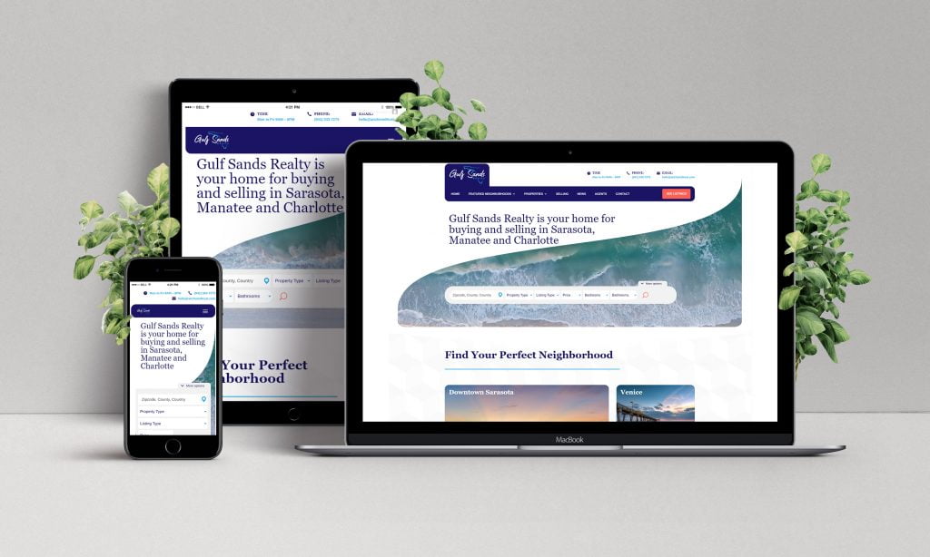 Gulf Sands Realty website mockup